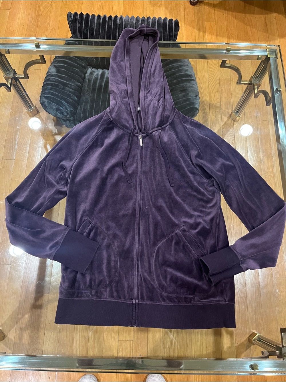 Women’s Purple Velour Zip Hoodie Jacket & pants